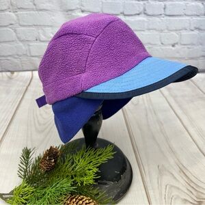 Vintage Patagonia Synchilla Duckbill Hat Adjustable Ear Flap Fleece Cap USA Sz M